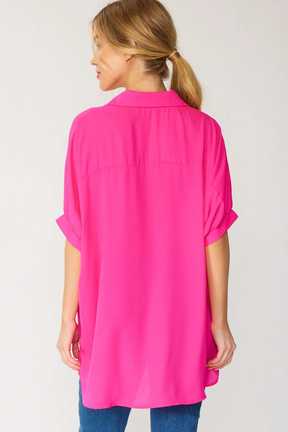 Oversized Button Down Sheer Top | FINAL SALE
