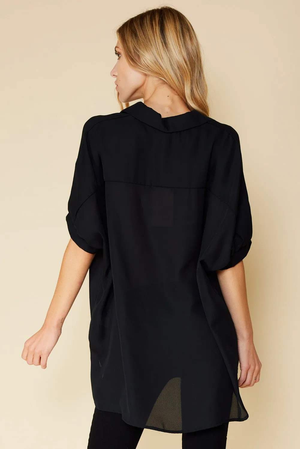 Oversized Button Down Sheer Top | FINAL SALE