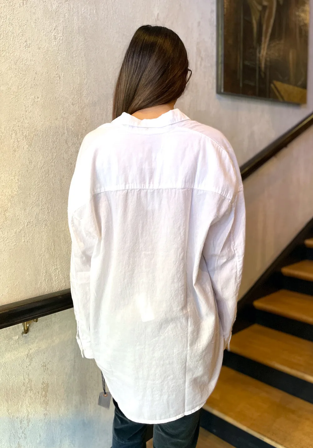 Oversized Button Down Shirt - White