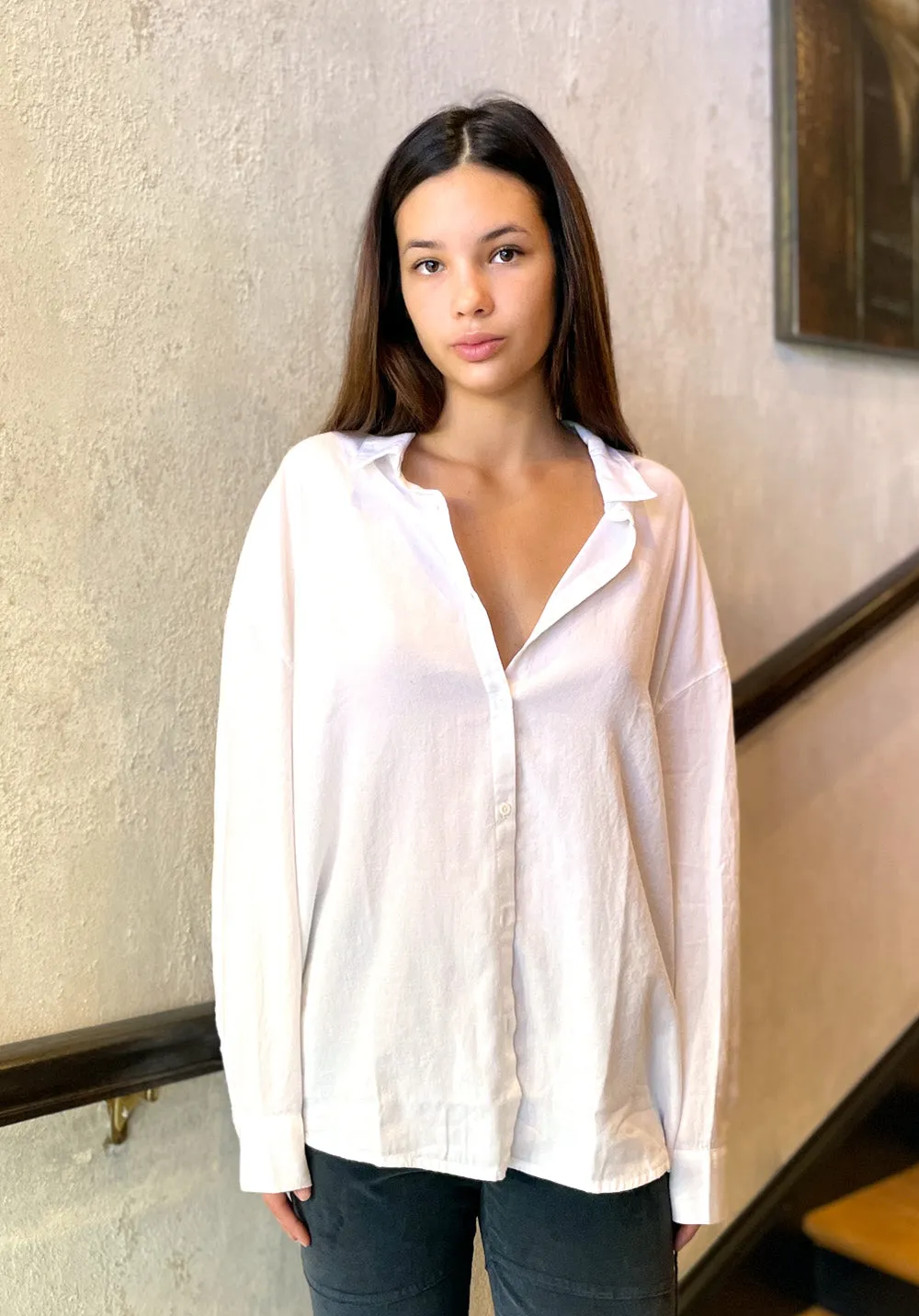 Oversized Button Down Shirt - White