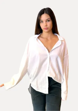 Oversized Button Down Shirt - White