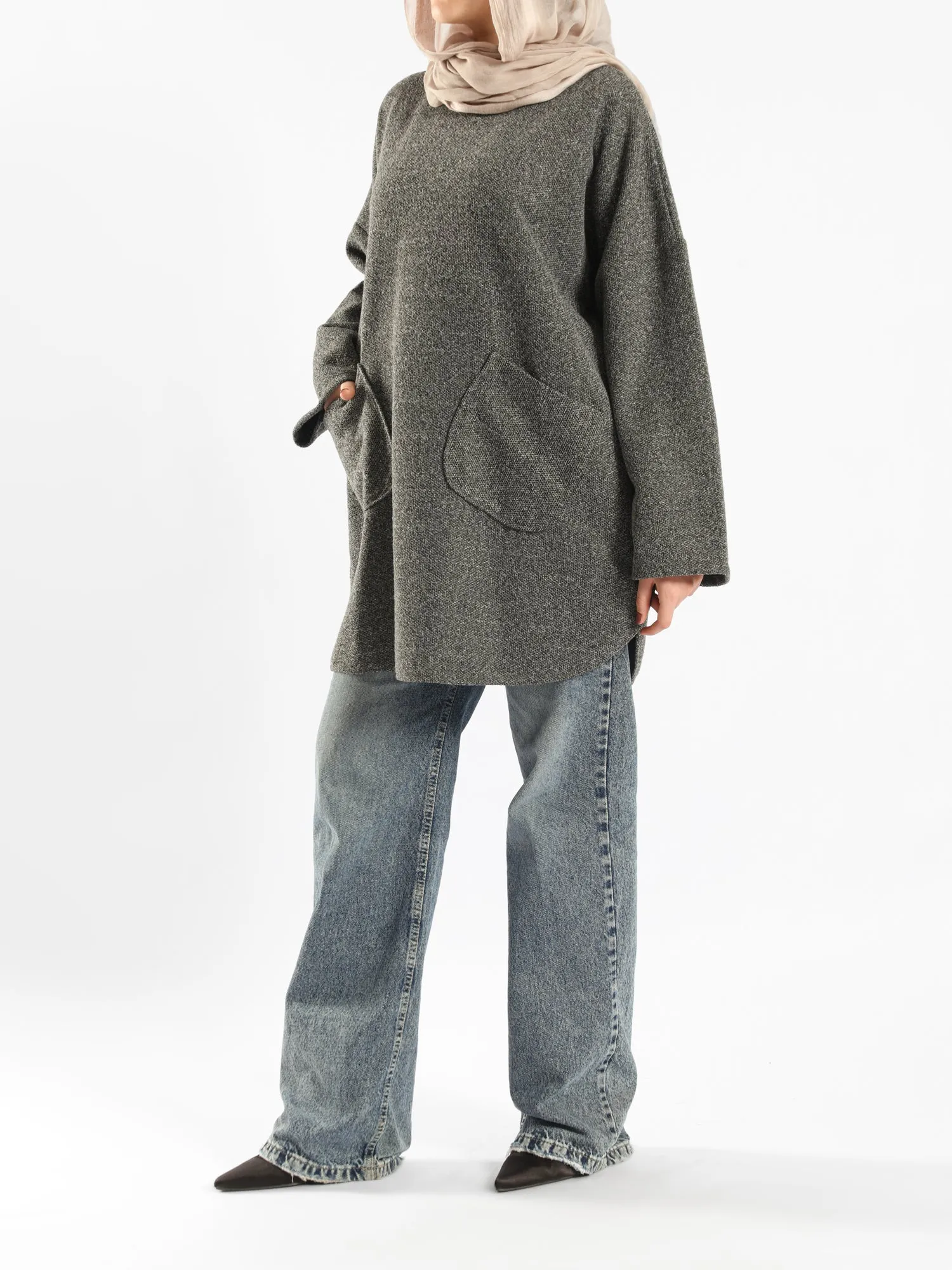 Oversized Pocketed Sweater
