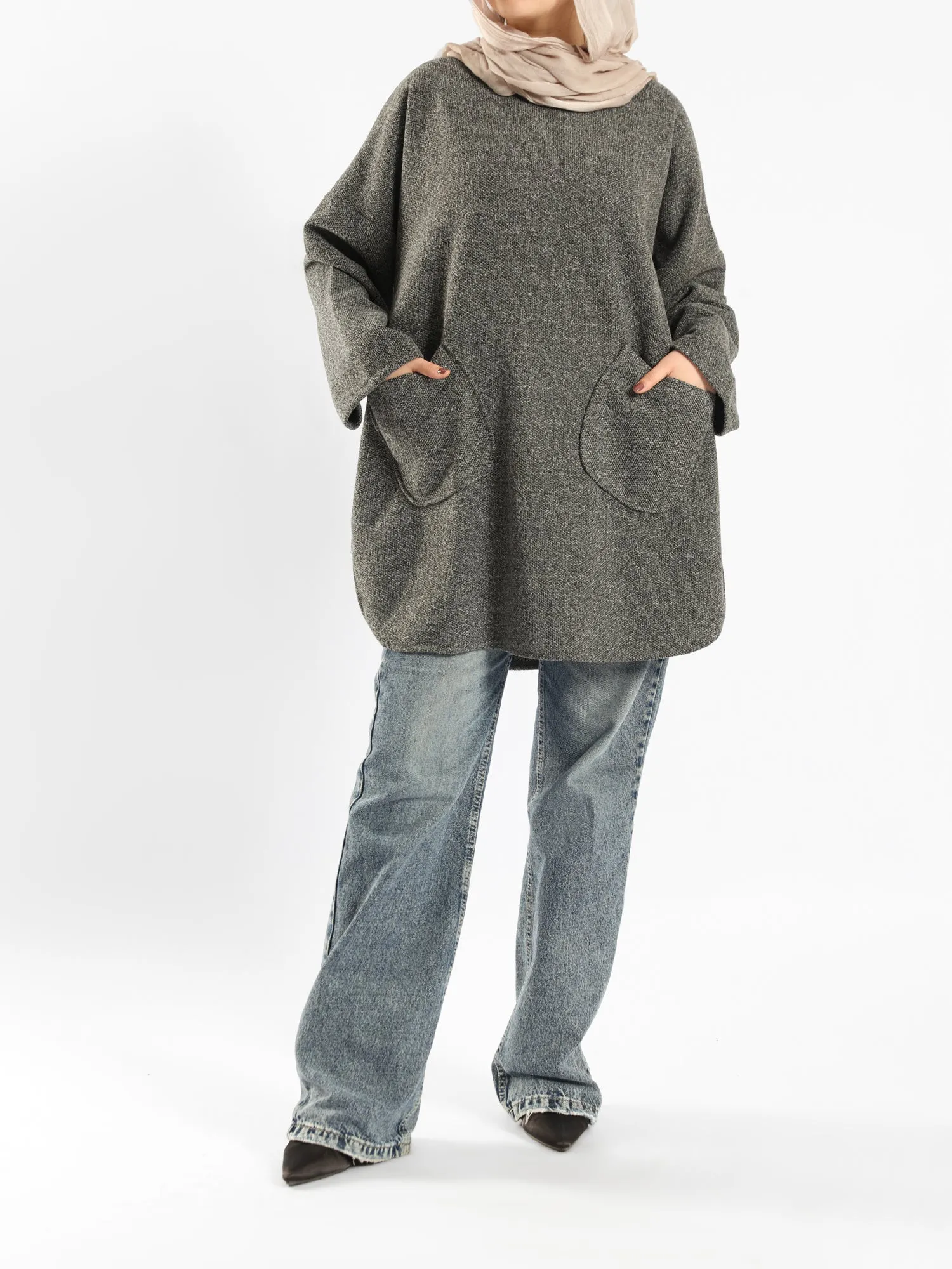 Oversized Pocketed Sweater