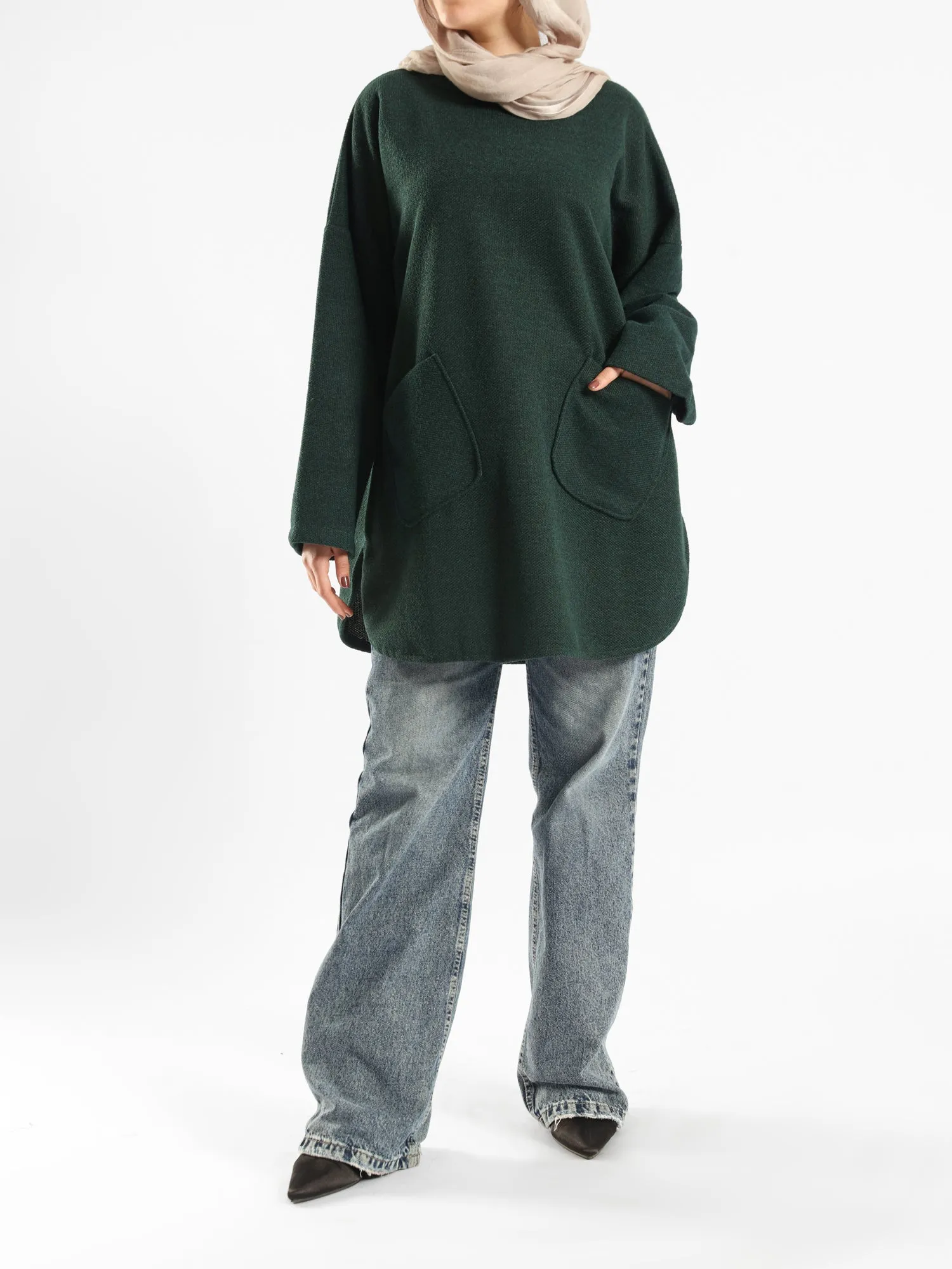 Oversized Pocketed Sweater
