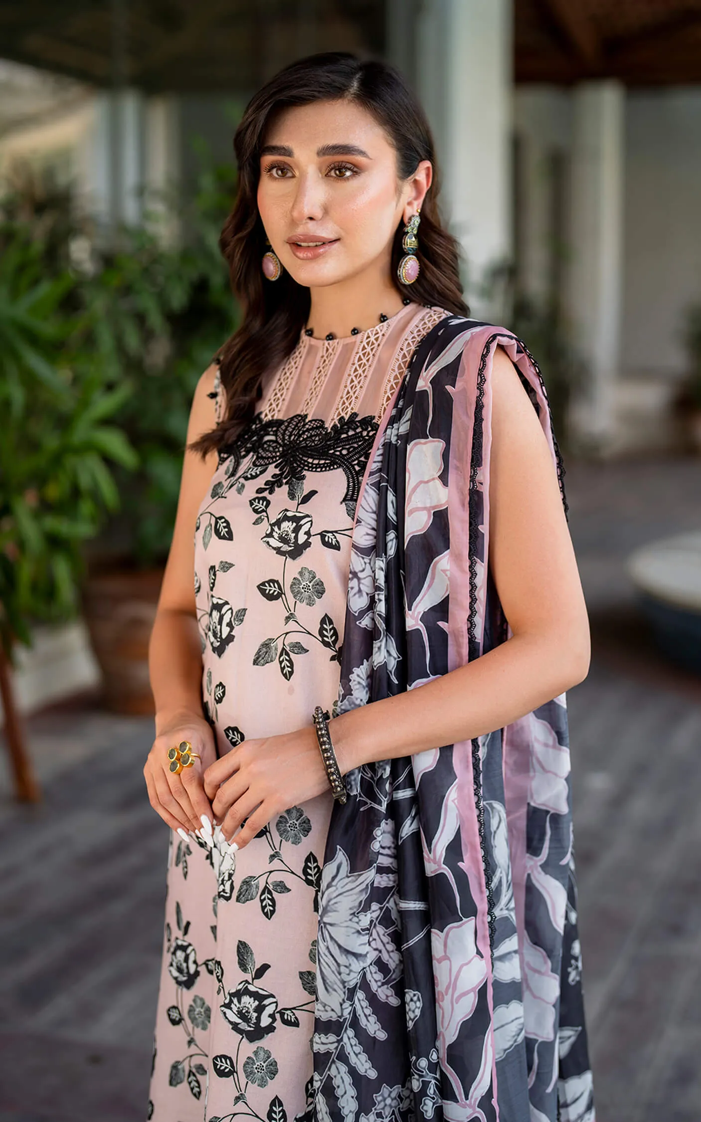 Pakistani Party Dress Traditional Salwar Kameez in Tea Pink Shade