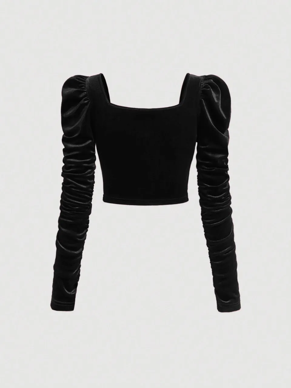 Parien Sweetheart Neck Velvet Crop Top( CLEARANCE SALE
