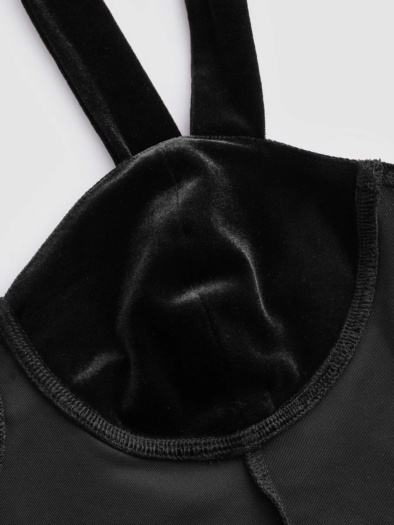 Parien Tie Shoulder Bustier Velvet Cami Top