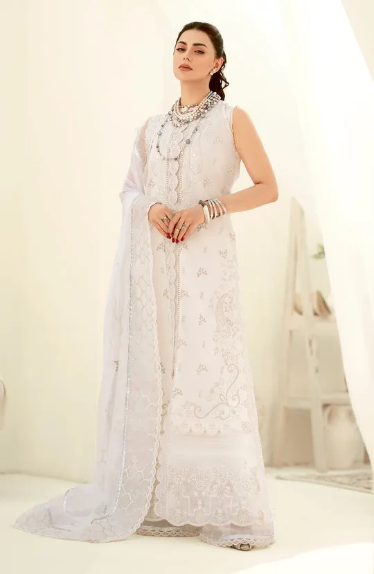 Pearl White Embroidered Pakistani Salwar Kameez Dupatta Suit