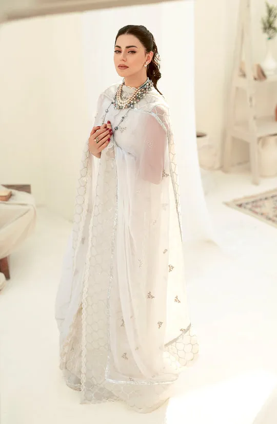 Pearl White Embroidered Pakistani Salwar Kameez Dupatta Suit