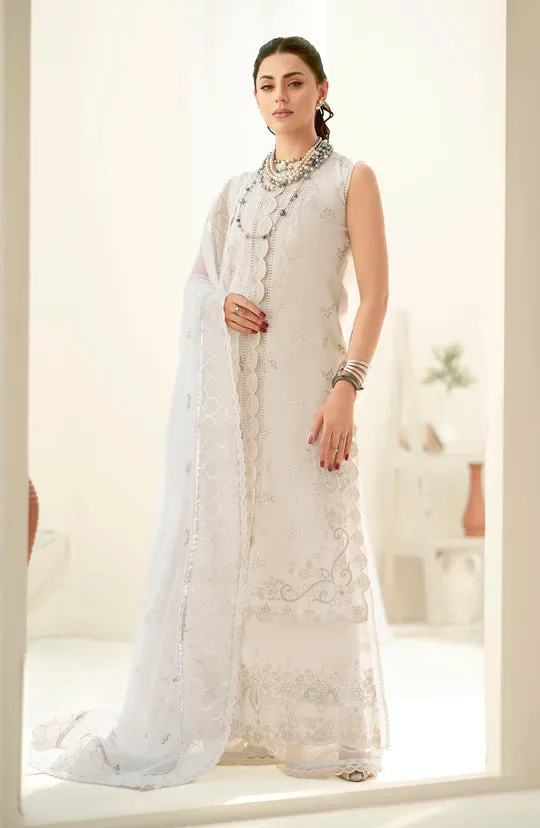 Pearl White Embroidered Pakistani Salwar Kameez Dupatta Suit