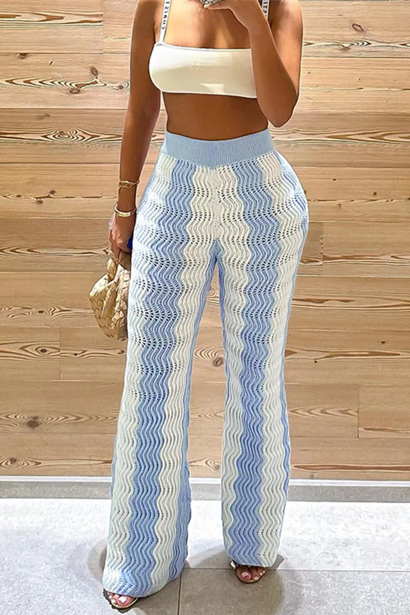PF821 Knitted Stripe Pants