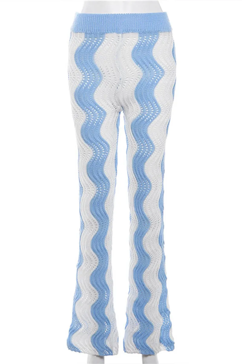 PF821 Knitted Stripe Pants
