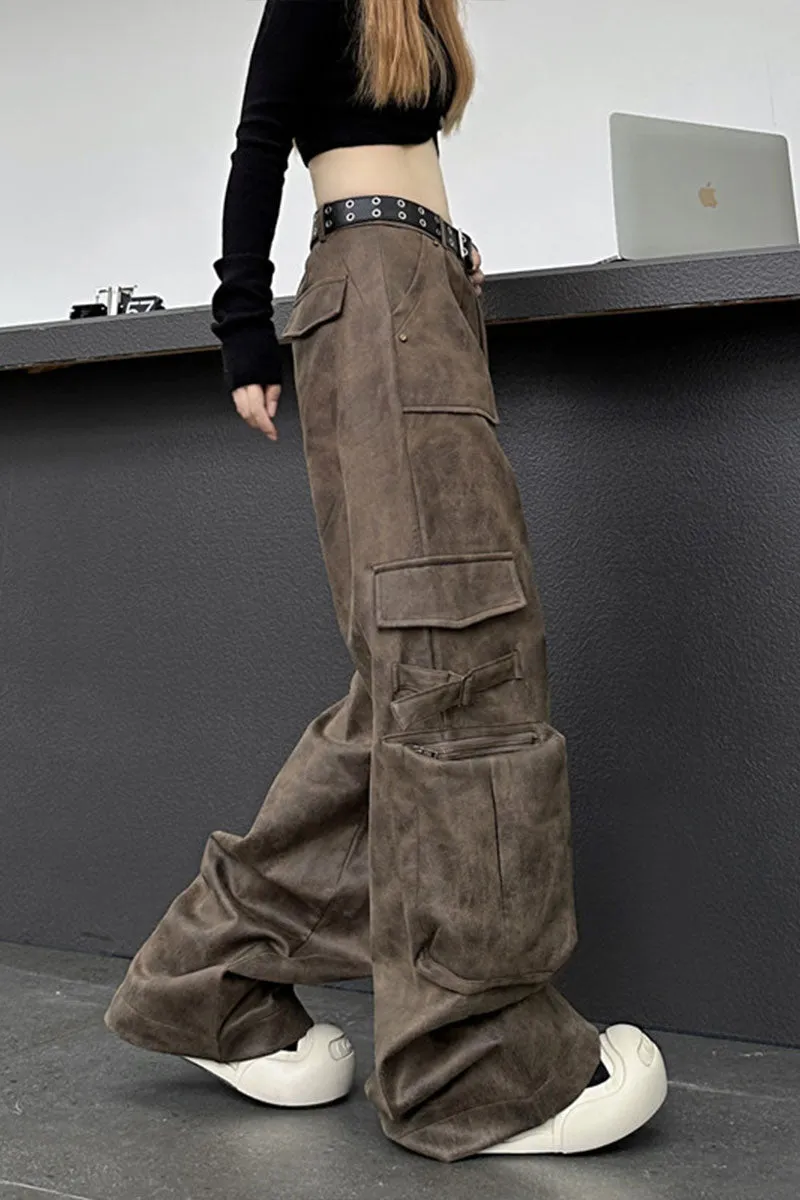 PH0196 Vegan Leather Retro Pants