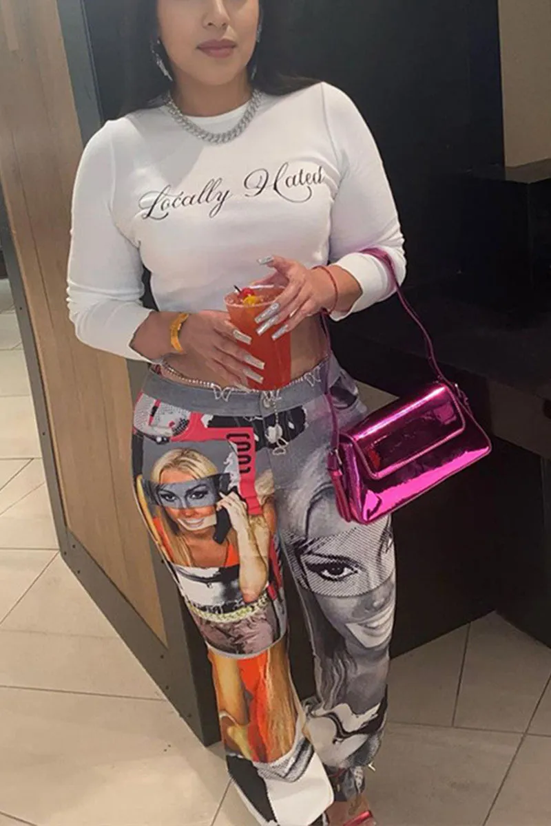 PH0330 Graphic Casual Long Pants