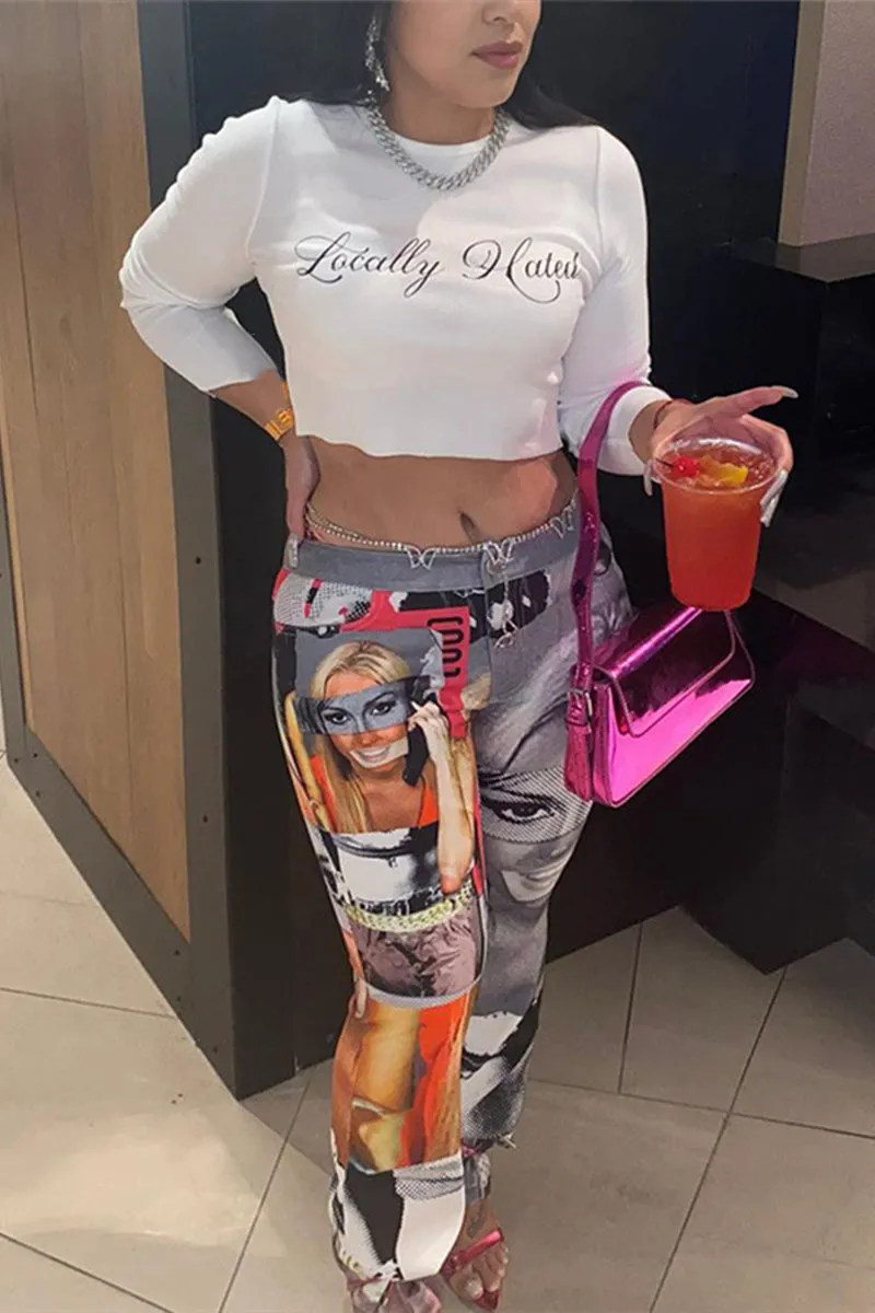 PH0330 Graphic Casual Long Pants