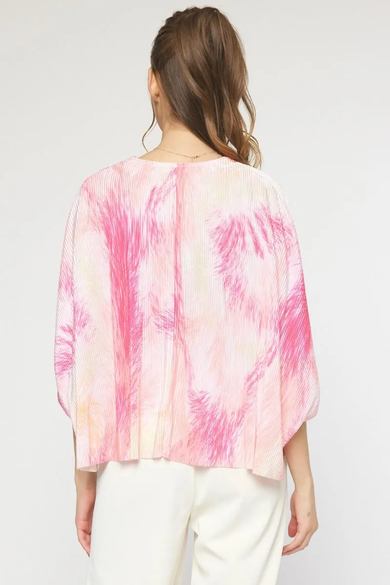 Pink Island Crepe Button Down