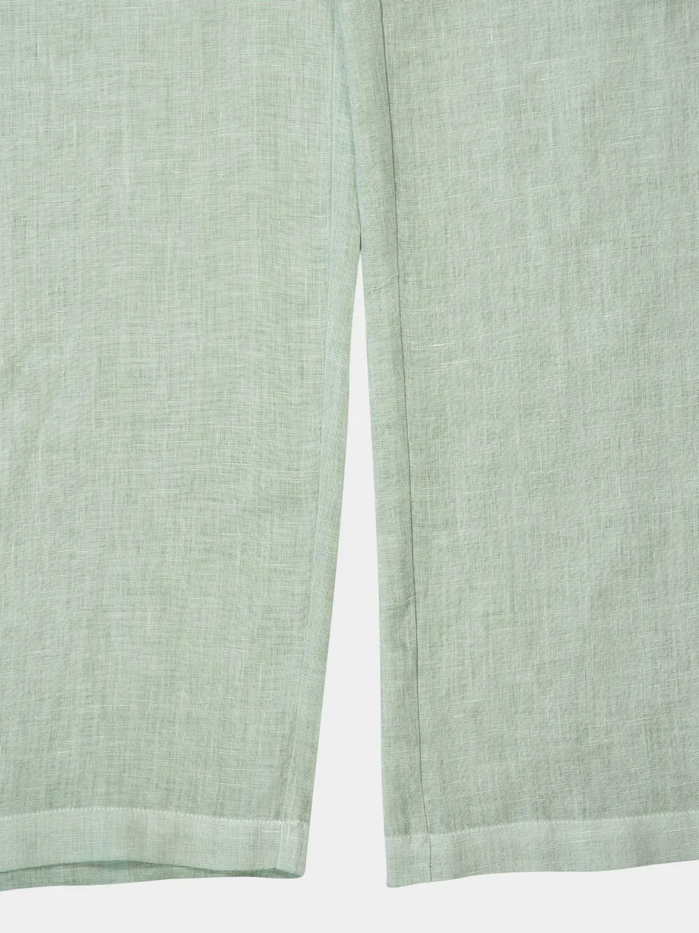Pistachio Soft Fade Linen Drawstring Pants
