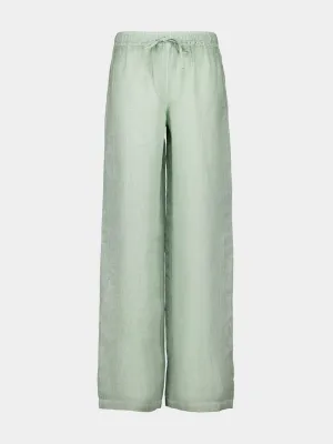 Pistachio Soft Fade Linen Drawstring Pants