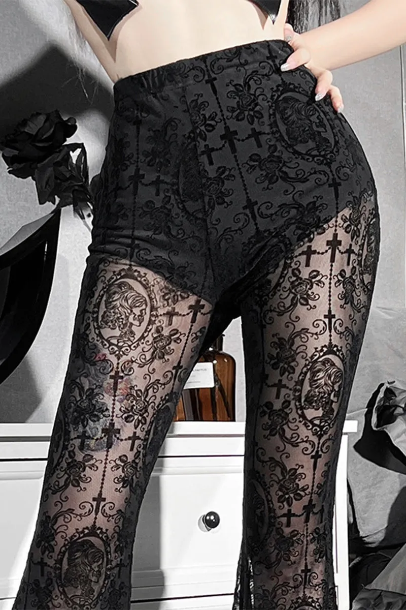 PR3125 Lace Bootcut Pants