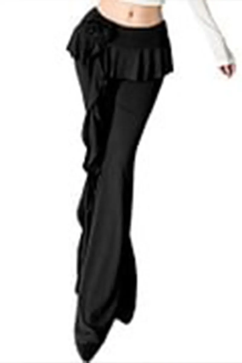 PR3317 Ruffle Rose Casual Pants
