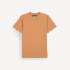 Premium Cotton Embroidered Regular Fit Tee - Copper Tan / Ramen Bowl Icon