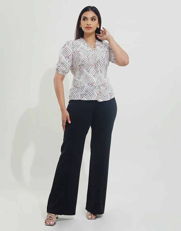 Printed Button Down Blouse