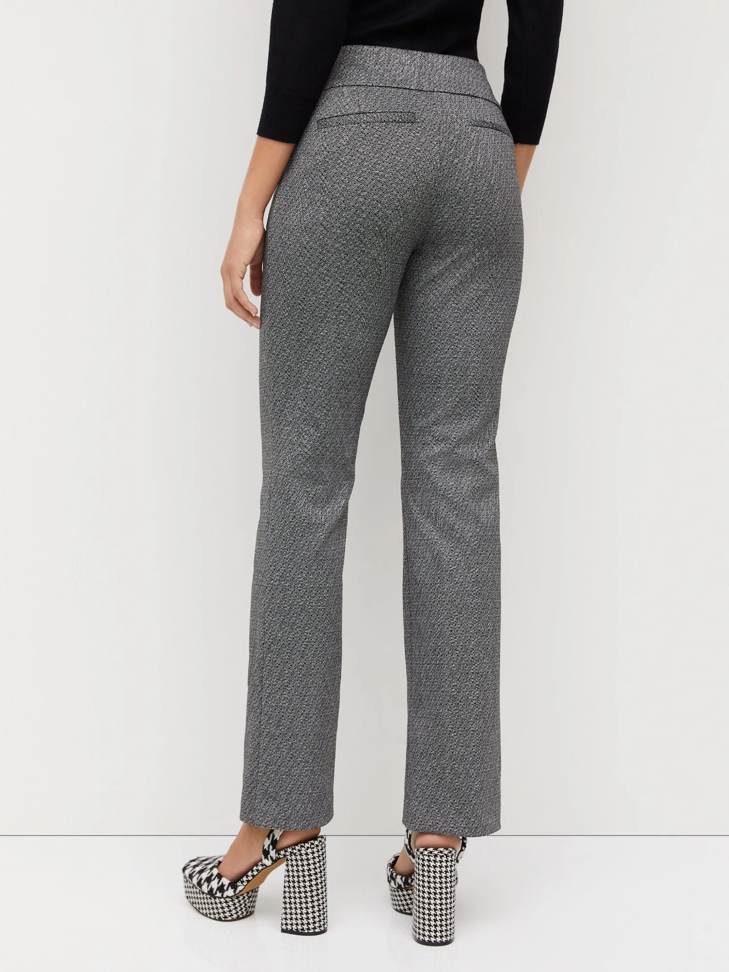 Pull-On Mid-Rise Tweed Bootcut Ponte Pant - Superflex