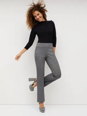 Pull-On Mid-Rise Tweed Bootcut Ponte Pant - Superflex