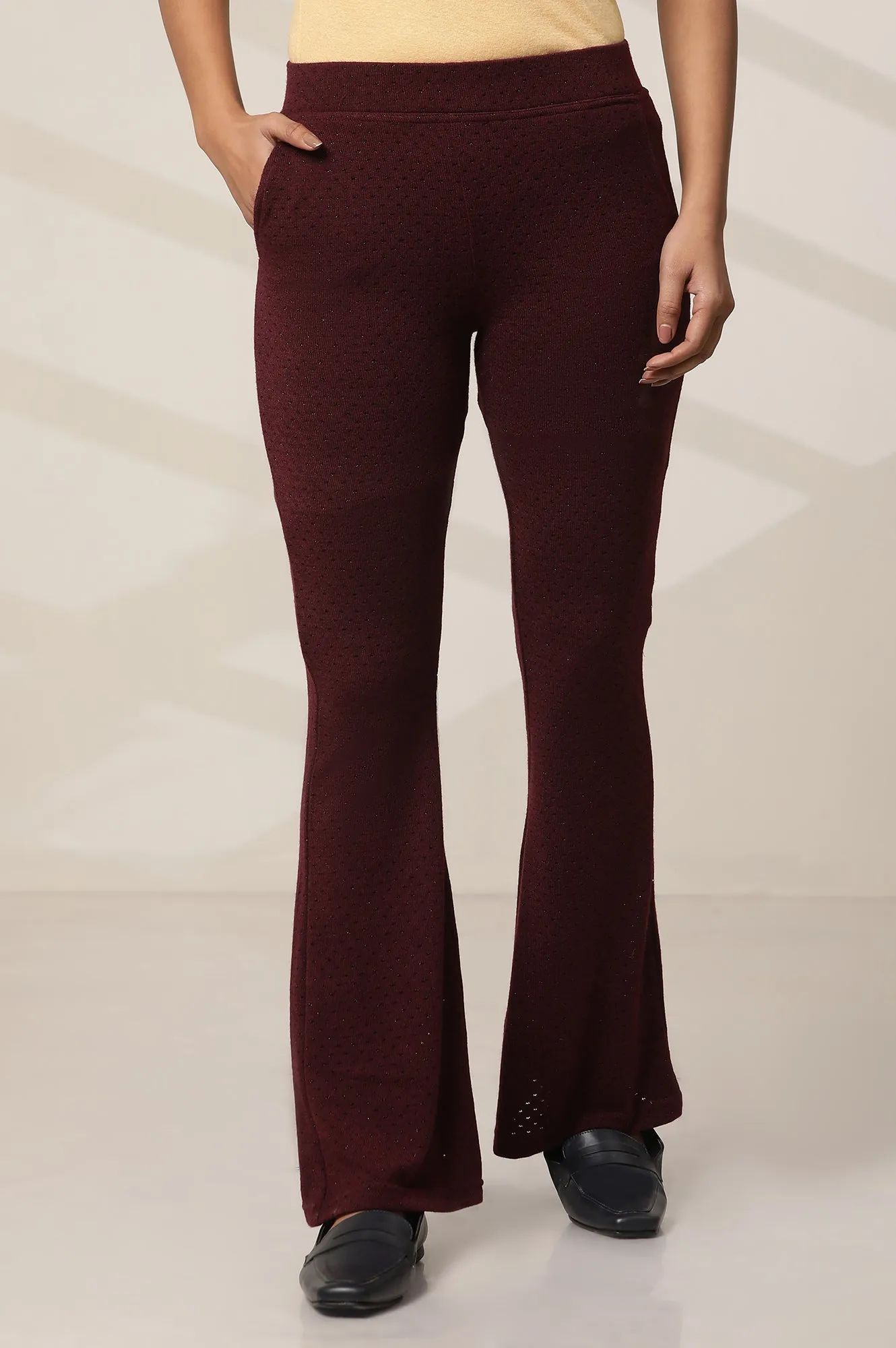 Purple Boot Cut Parallel Pants