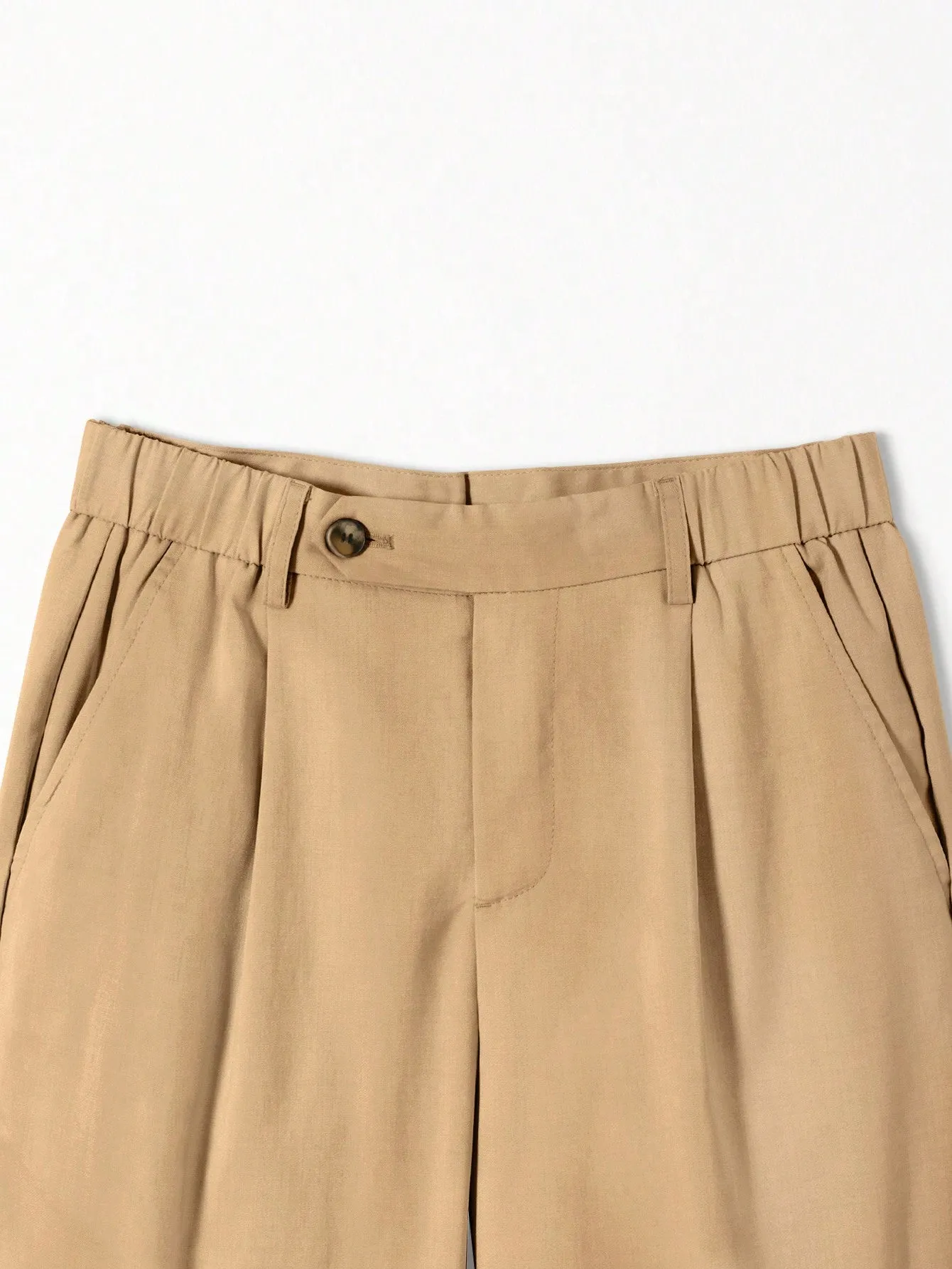 QA Homme Men's Solid Color Casual Daily Wear Long Trousers