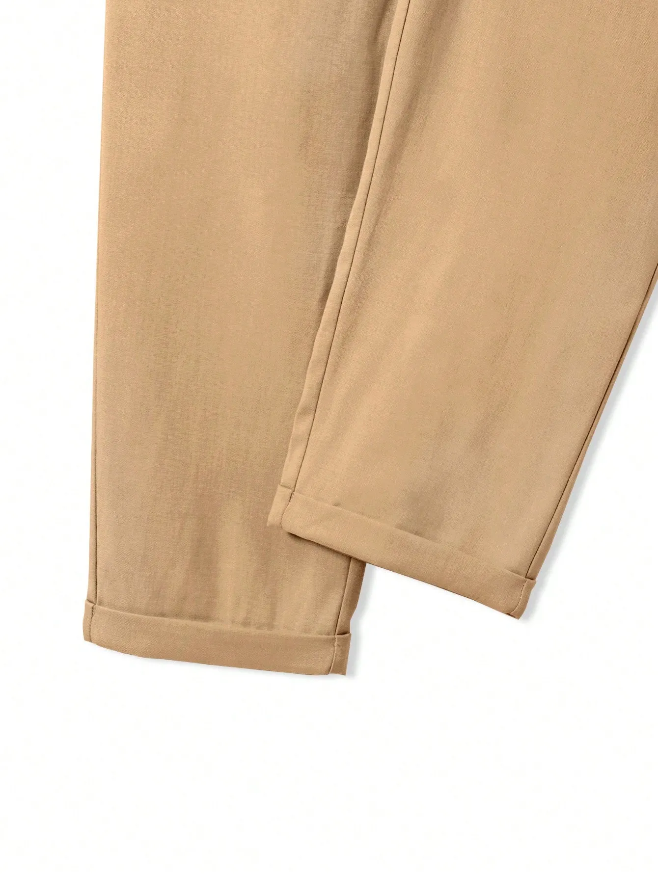 QA Homme Men's Solid Color Casual Daily Wear Long Trousers