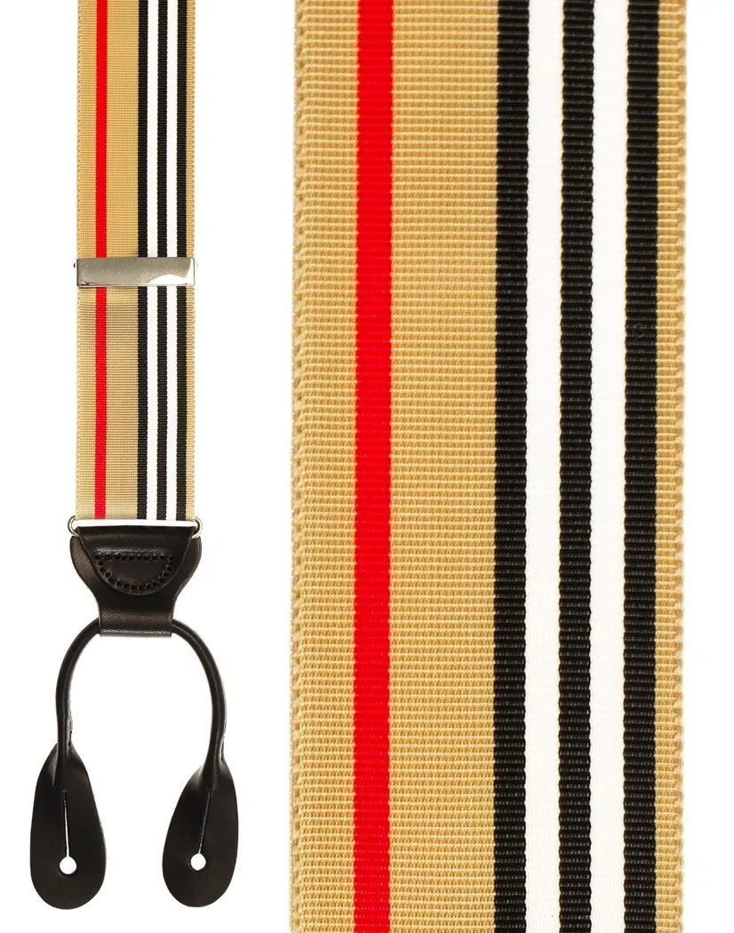 "Burberry" Tan Suspenders