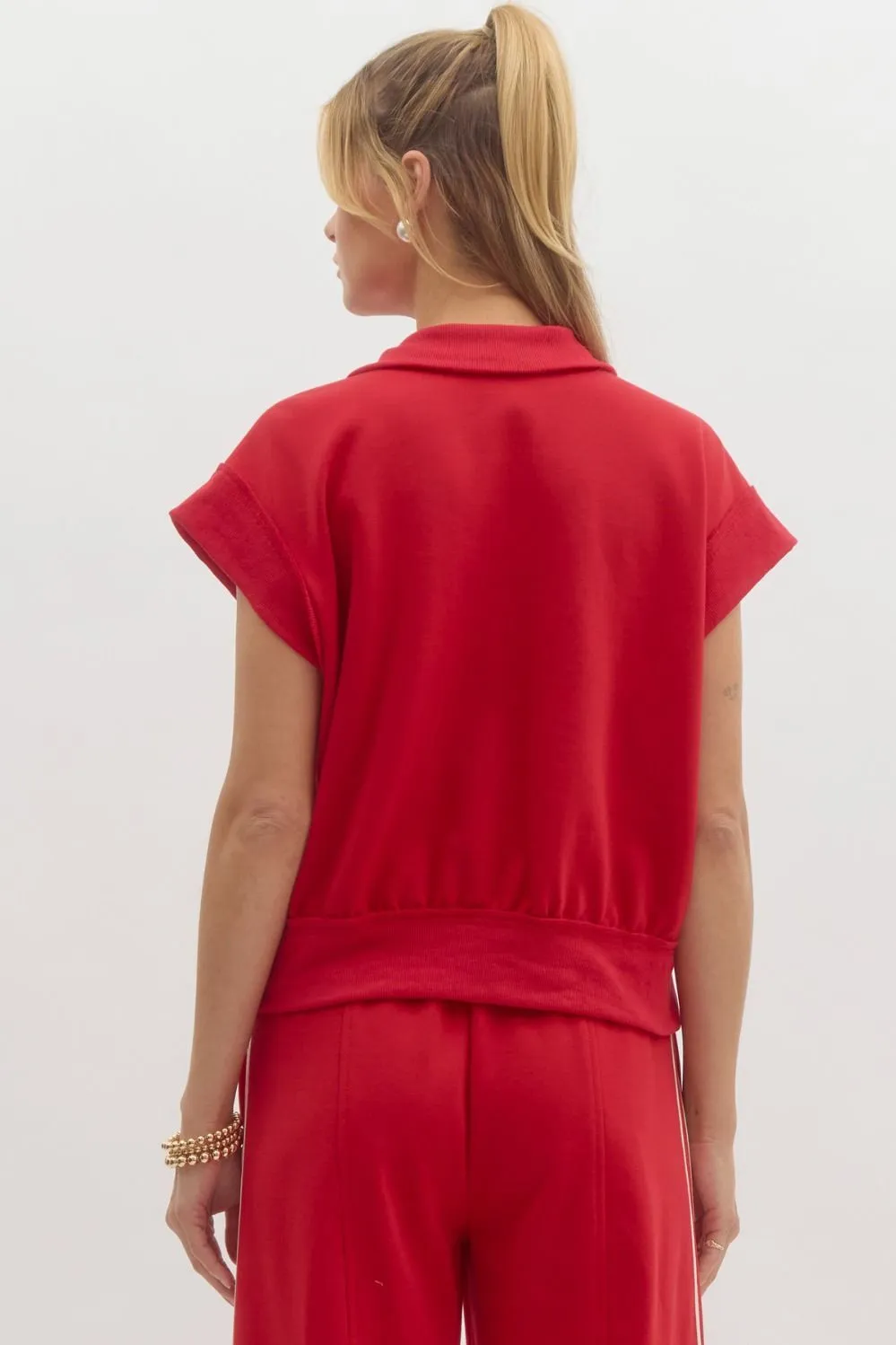 Red & White Pant Set