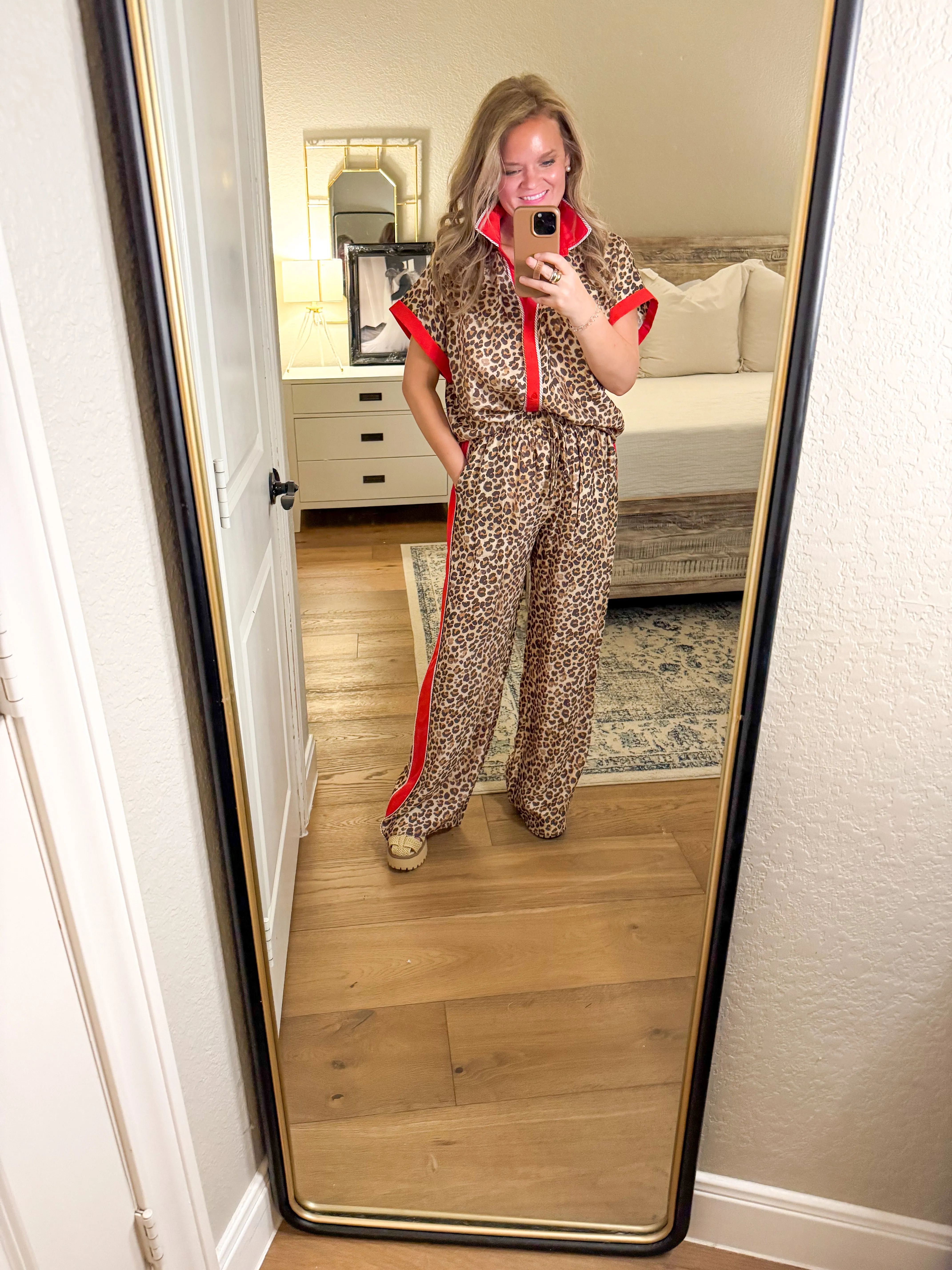 Red Leopard Blouse