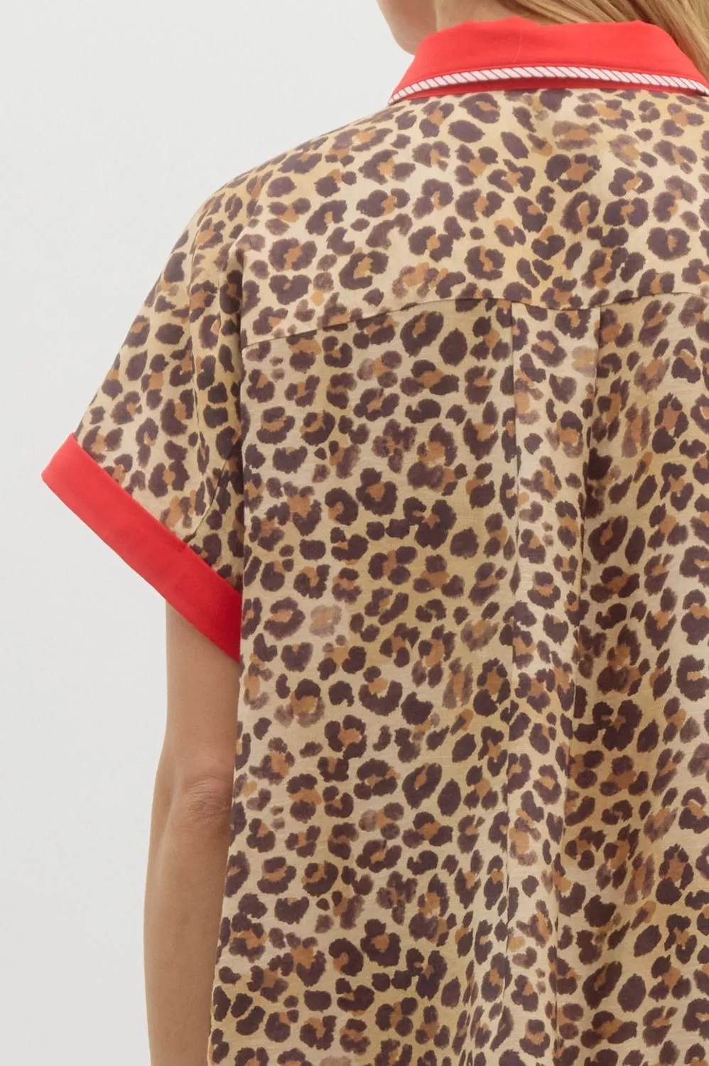 Red Leopard Blouse