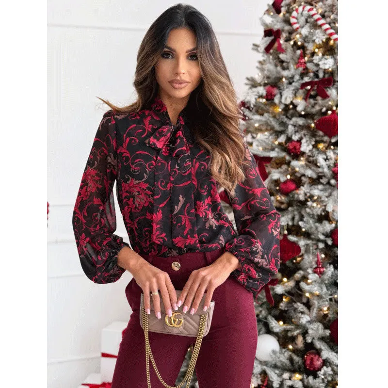 Red Sheer Tie Up Top
