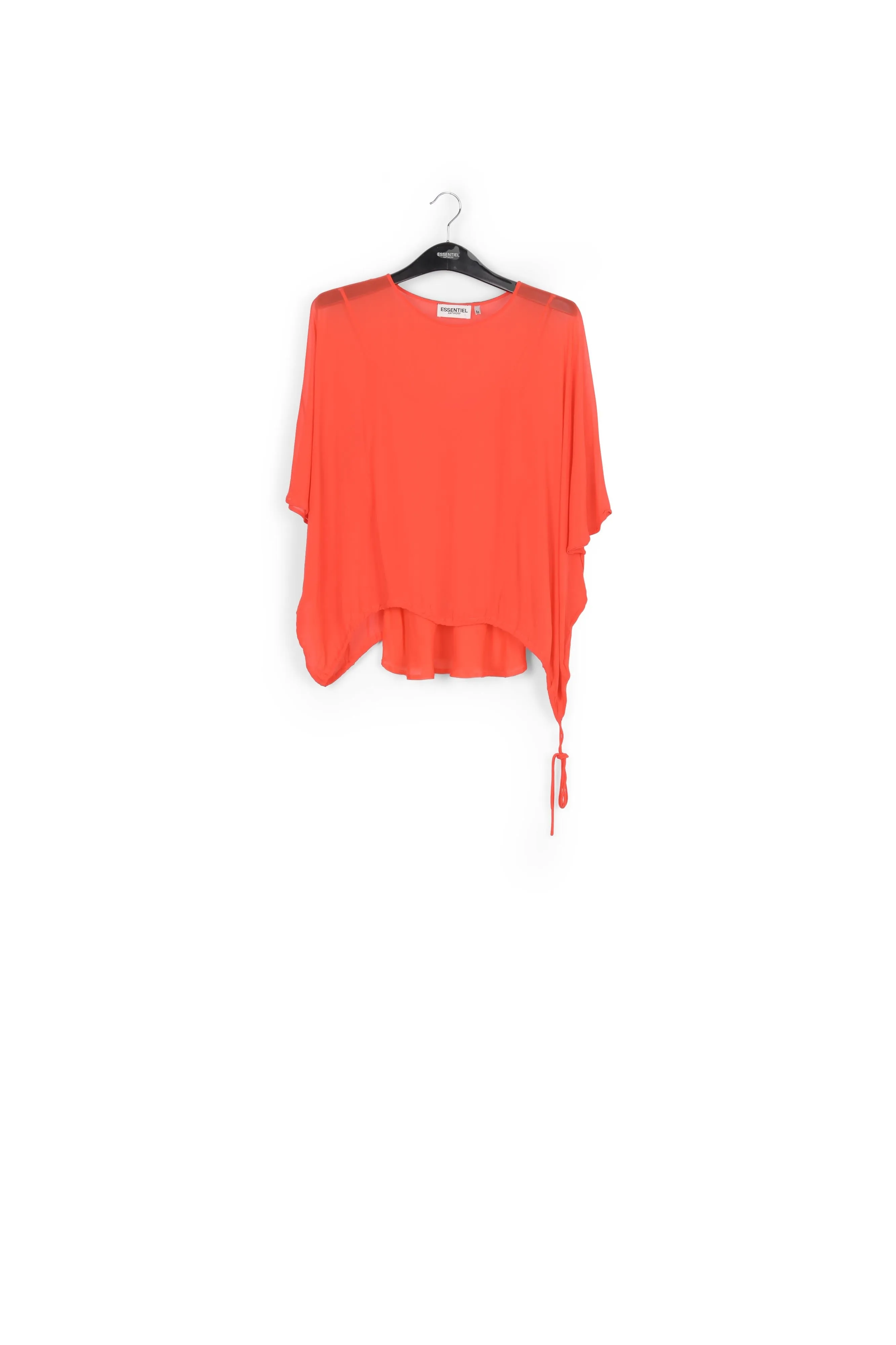 Red voluminous sheer top