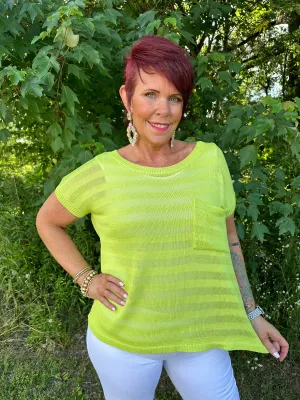 Reg/Curvy Drop Shoulder Sheer Sweater Top