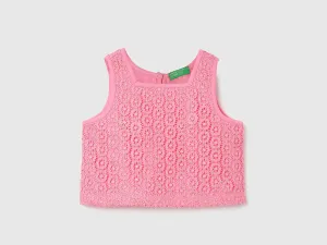 Regular Fit Square Neck Embroidered Tops