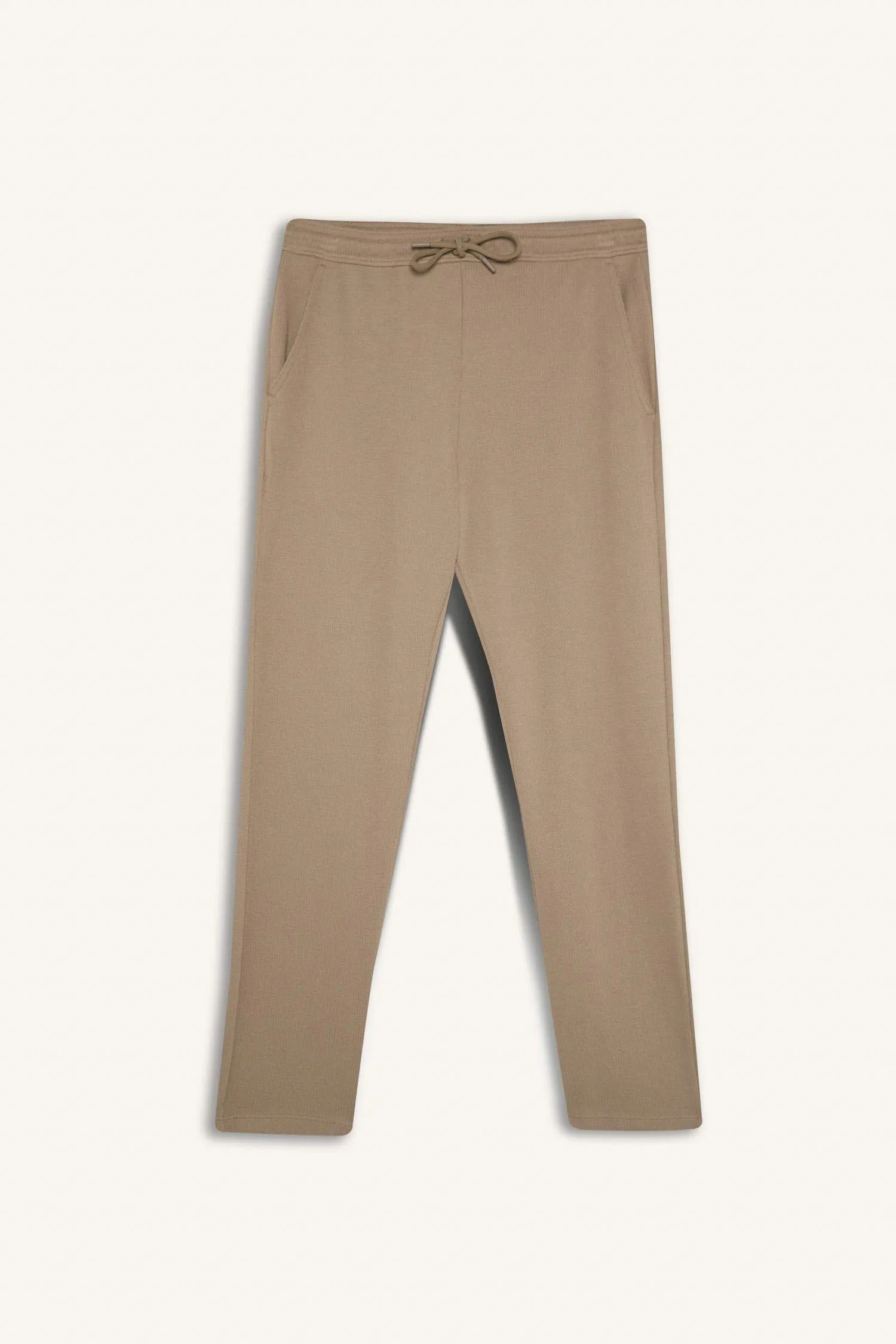 Regular Fit Track Bottom Waisted Lace-Up Pocket Detailed Flat Leg