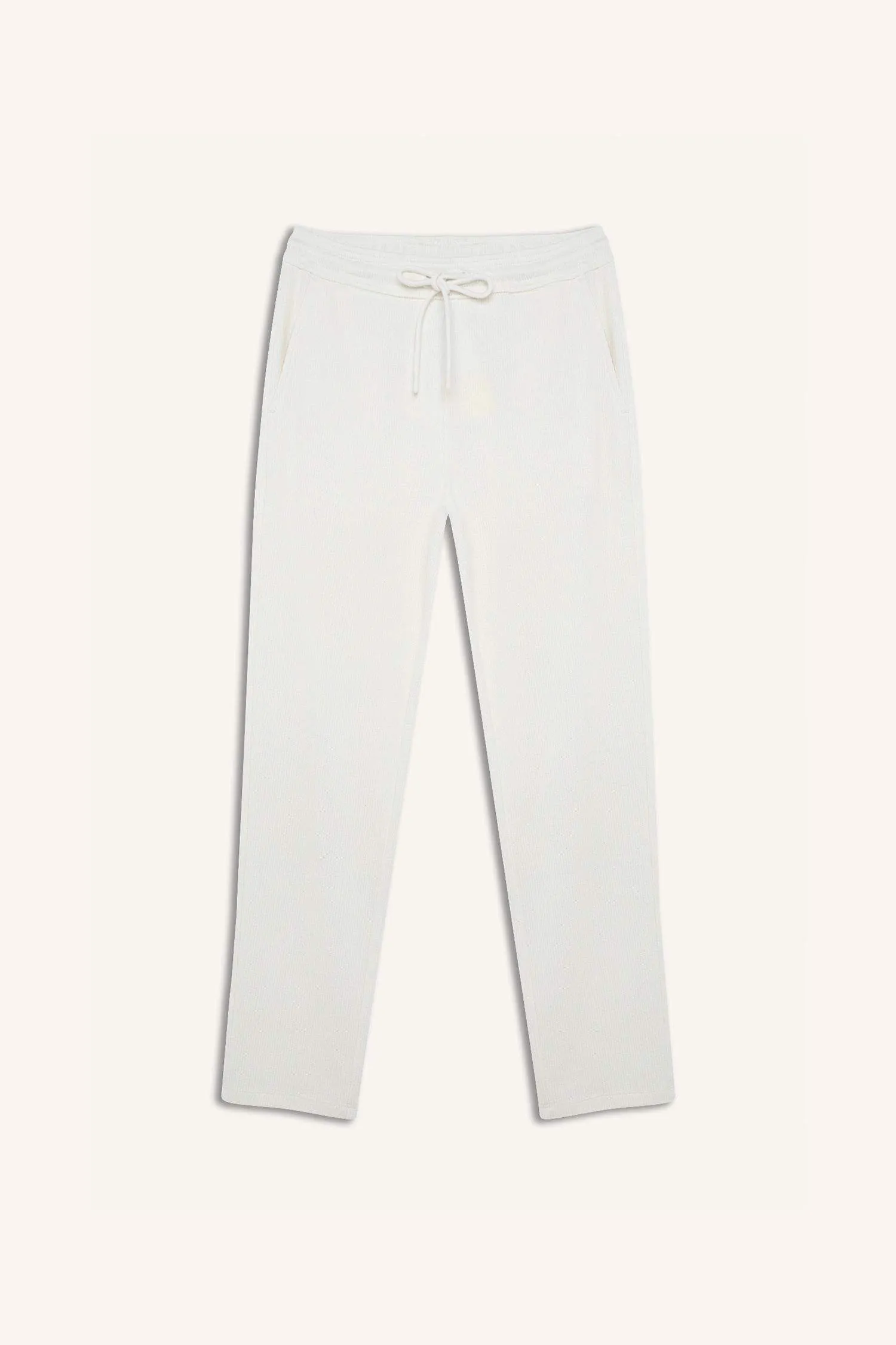 Regular Fit Track Bottom Waisted Lace-Up Pocket Detailed Flat Leg