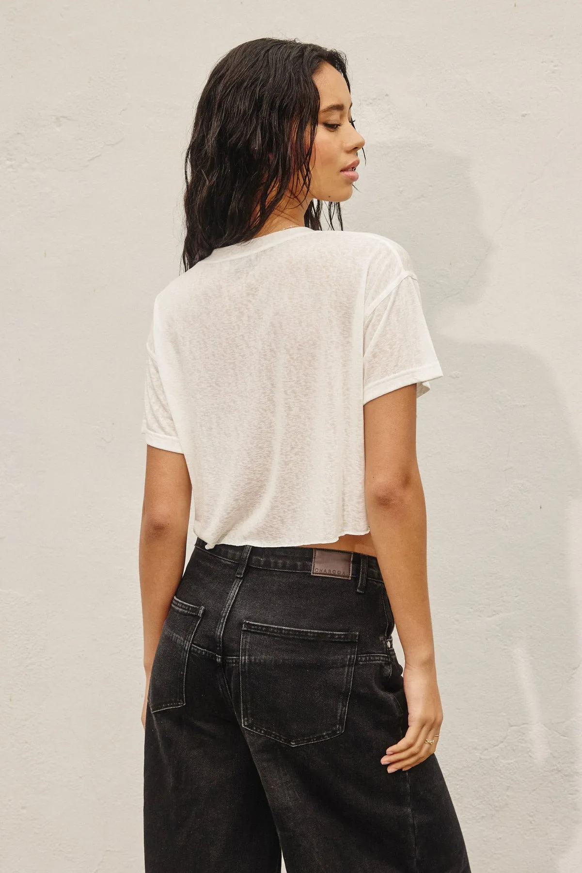 Remi Cropped Raw Hem Tee