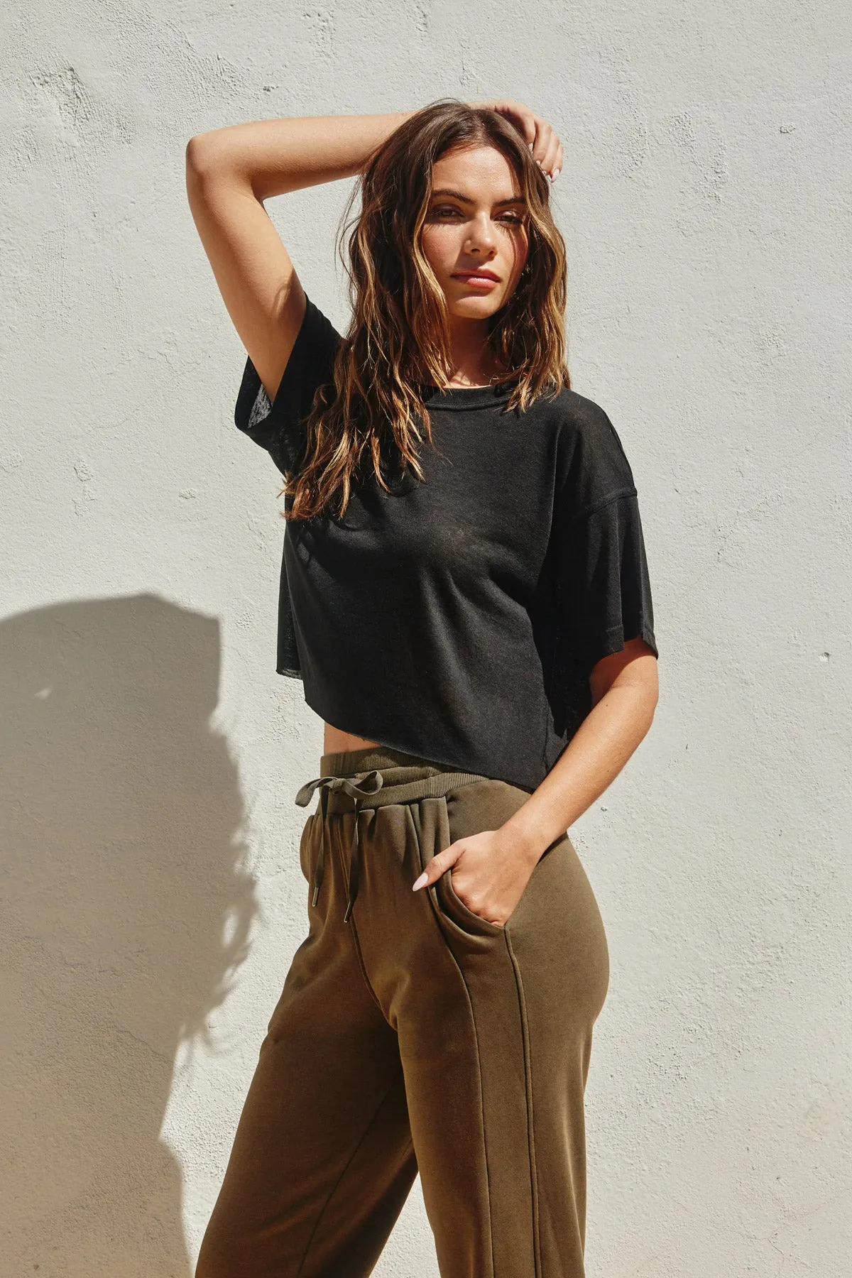 Remi Cropped Raw Hem Tee