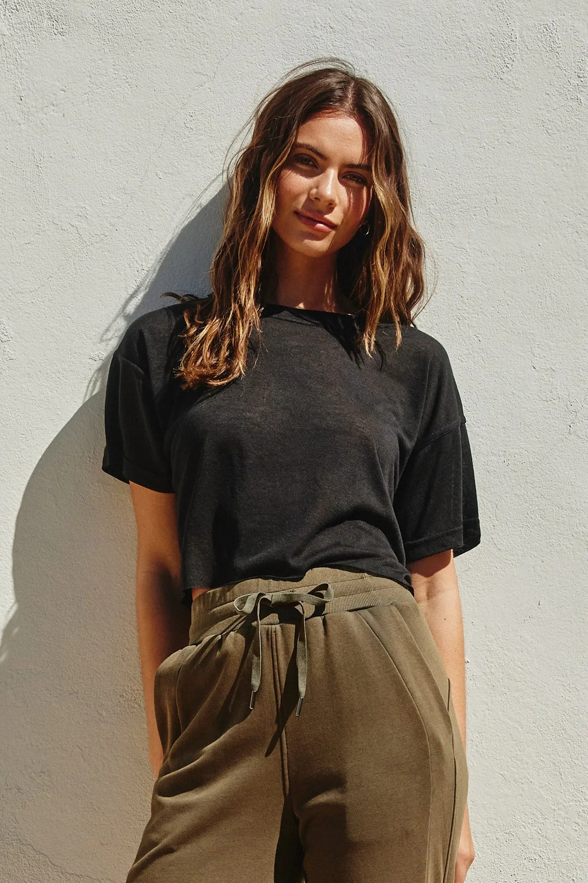 Remi Cropped Raw Hem Tee