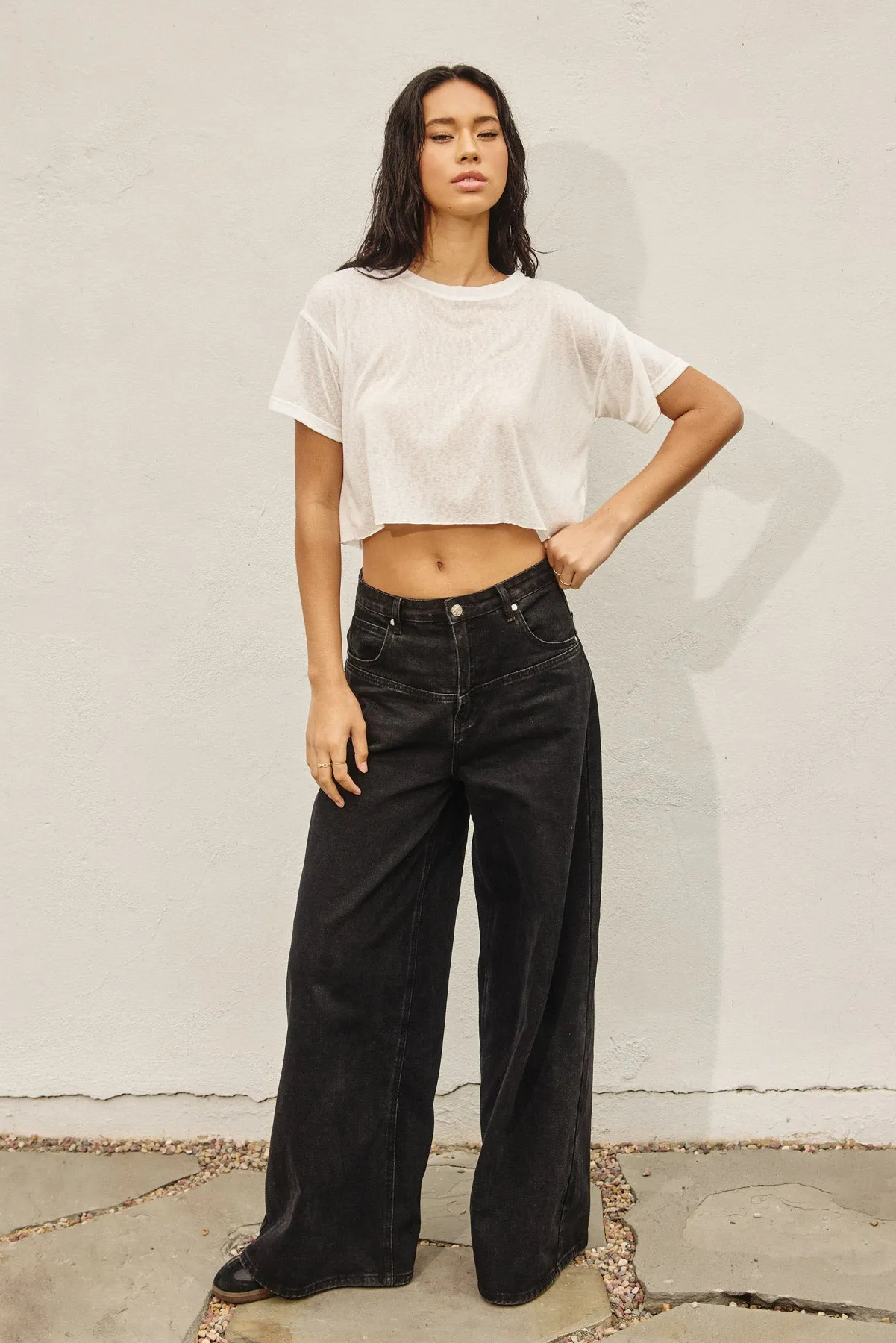 Remi Cropped Raw Hem Tee