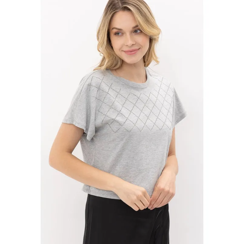 Rhinestone Short Sleeve