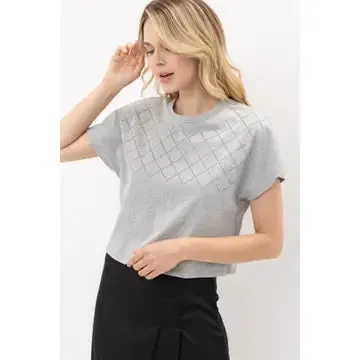 Rhinestone Short Sleeve