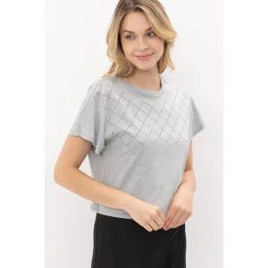 Rhinestone Short Sleeve