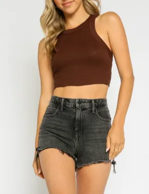 Rib Racerback Crop Tank Top
