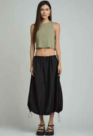 Ribbed Cropped Tank in Sage